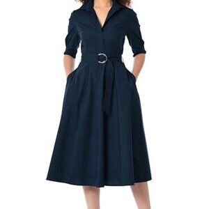 eShakti cotton poplin shirtdress in PINK